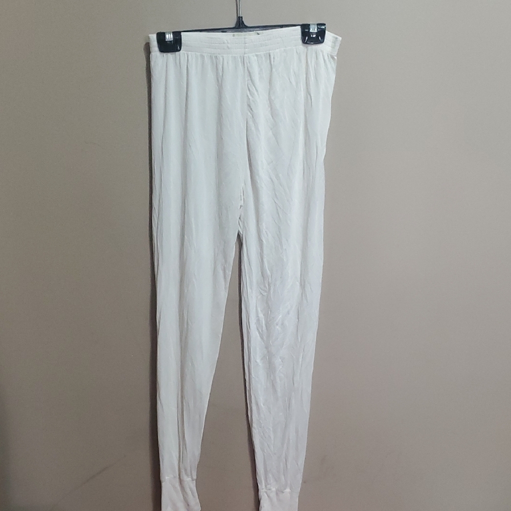 Eddie Bauer White Silk Pant Liner with Elastic Waist Size Large